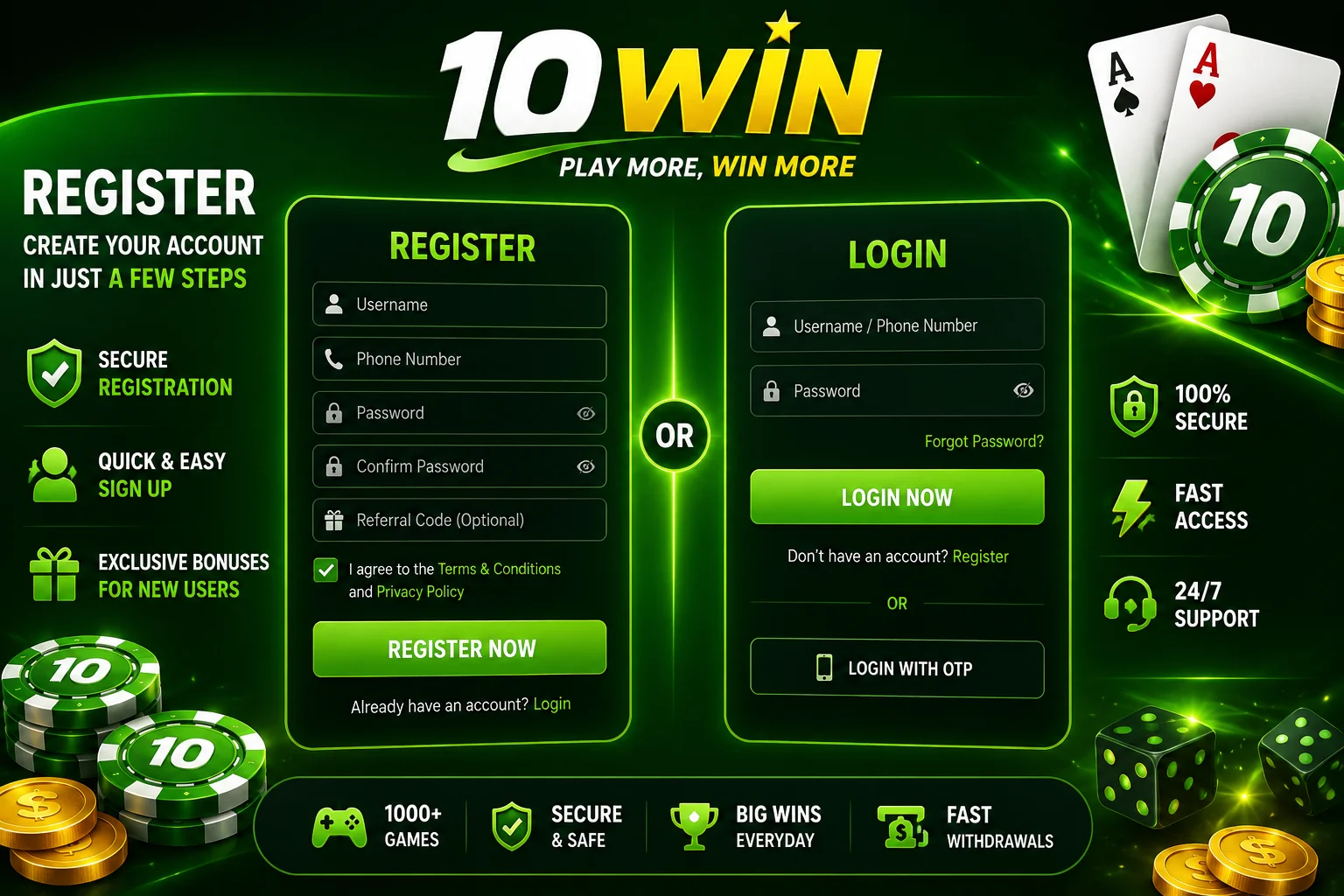 10WIN Register and Login