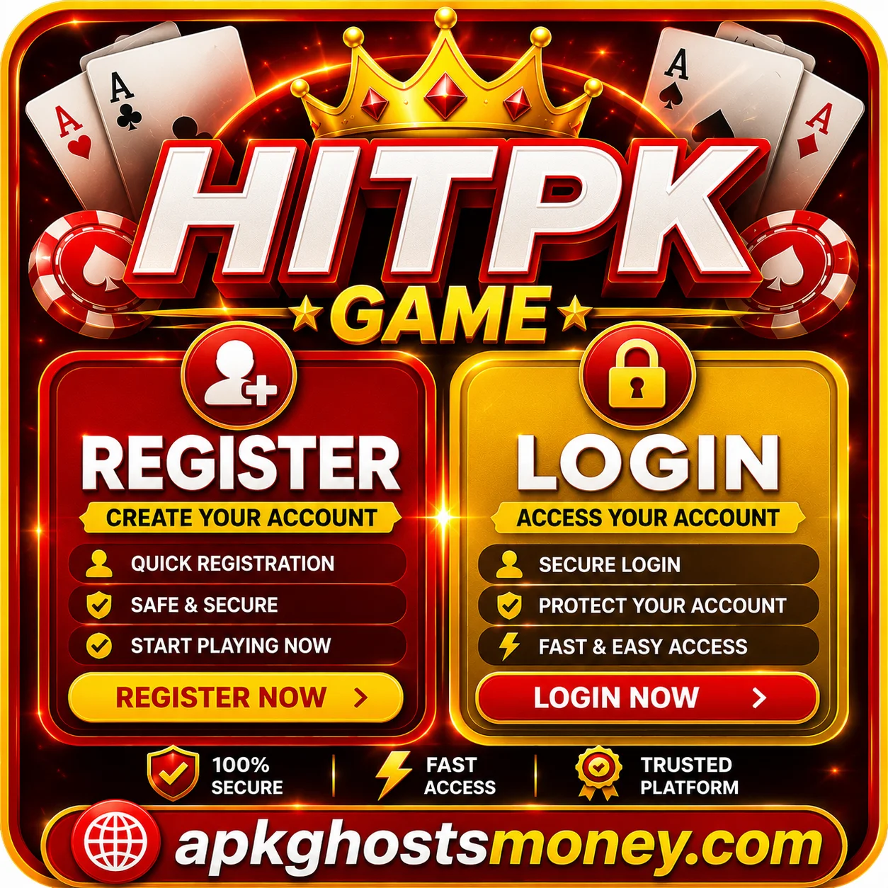 HITPK Game APK Register and Login