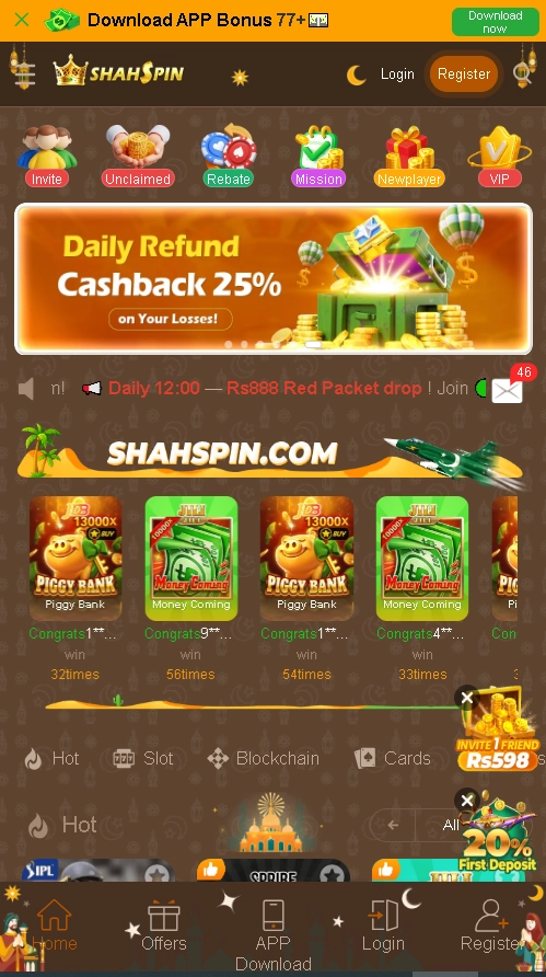 SHAHSPIN GAME Login And Register